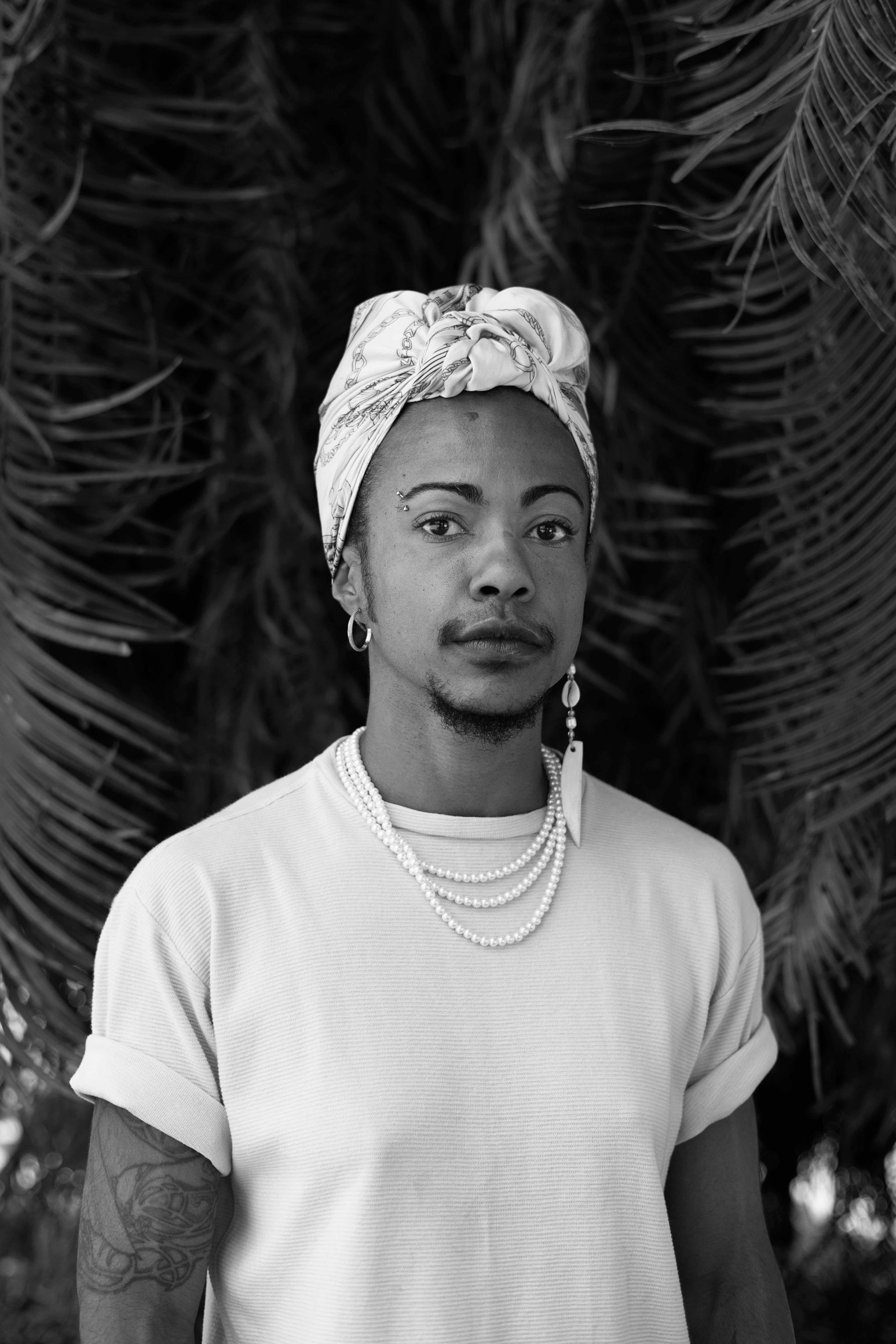 Zanele Muholi, Anjelus Manuel Silva, Parque Augusta, S&atilde;o Paulo, 2024, from the series Faces and Phases.&nbsp;Gelatin silver print, 35 1/4 x 25 inches.