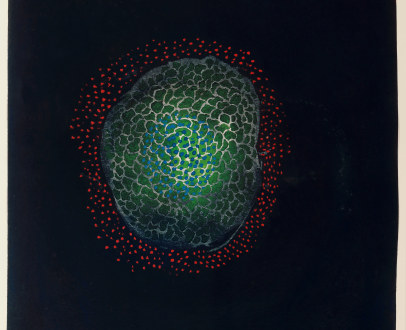 Yayoi Kusama "The Moon", 1953 pastel and gouache on paper 15 1/2 x 13 1/4 inches (39.4 x 33.7 cm)