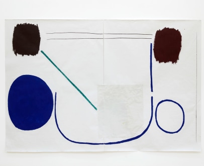 Esther Kläs "Spring (Ocean Blue)", 2019 oil stick on paper 42 7/8 x 62 5/8 inches (109 x 159 cm)