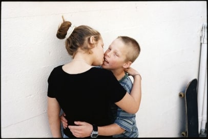 Ed Templeton Young Kids Kissing, 2007 Color photograph 12 x 15 in (30.5 x 38.1 cm) Collection of the Museum Het Domein / De Domijnen, Sittard, The Netherlands