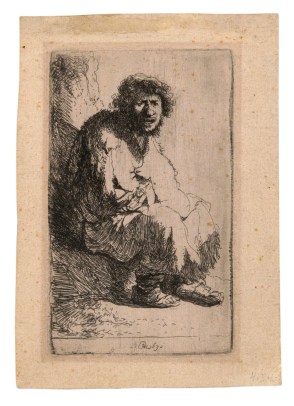 Rembrandt, Beggar Seated on a Bank