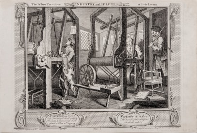 Industry and Idleness, the complete set of twelve etchings with some engraving