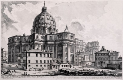 Veduta dell' Esterno della gran Basilica di S. Pietro in Vaticano