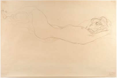 Gustav Klimt, Reclining Nude (Head Right)