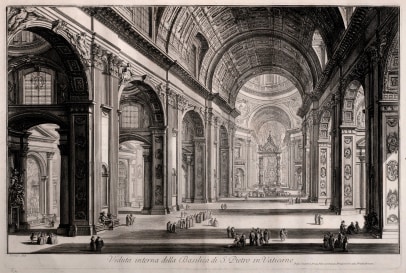 Veduta interna della Basilica di S. Pietro in Vaticano;