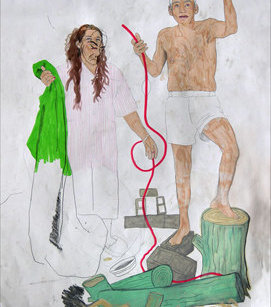 A painting by Kati Heck titled 'Das Neue Sortimentistda', 2006