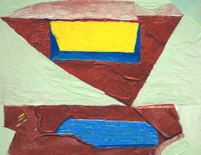 An painting of a computer and keyboard by Zielinski