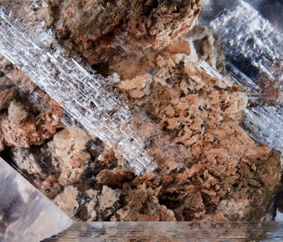  Selenite on Calcite Gibraltar Mine, Mexico