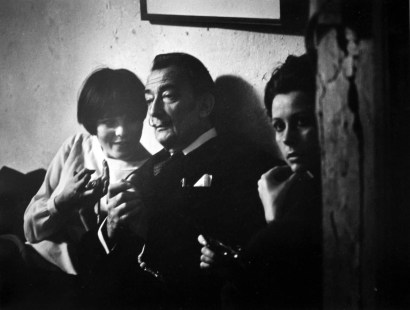 W. Eugene Smith -  The Loft From Inside In (Salvador Dali and two young women), c. 1957-68  | Bruce Silverstein Gallery