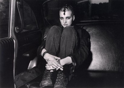 Ryan Weideman - Punk Donna in Boots and Backseat, 1982 Gelatin silver print ; Bruce Silverstein Gallery