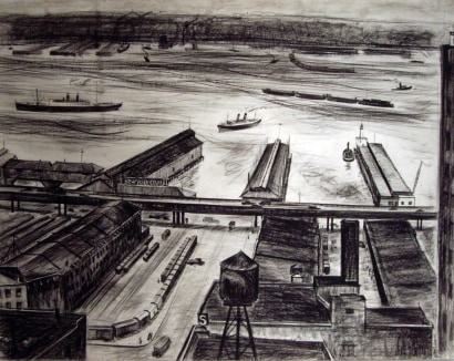 Barbara Morgan - New York Hudson River, 1934 Lithograph on paper | Bruce Silverstein Gallery