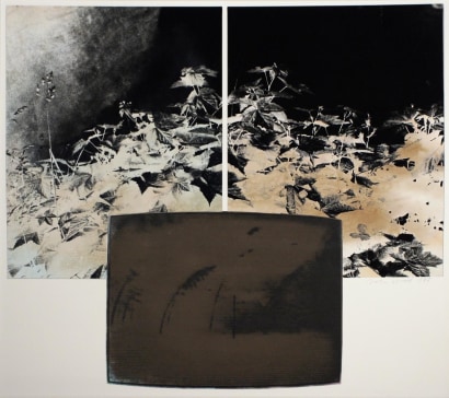 John Wood - TV Landscape Series - Nuclear Explosion, 1985 Gelatin silver print, collage | Bruce Silverstein Gallery