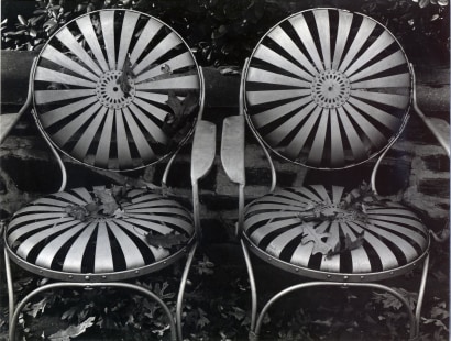 Edward Weston&nbsp;- Garden Chairs, Autumn, 1941 Gelatin silver print mounted to board, printed c. 1941 | Bruce Silverstein Gallery