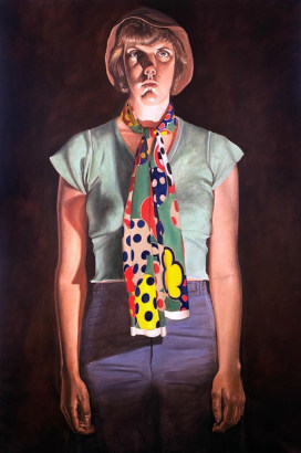 Alfred Leslie |  Cindy Cresswell, 1976-1977 Oil on canvas 108 x 72 inches  ; Bruce Silverstein Gallery