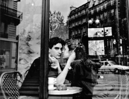 Frank Paulin - Oceon Cafe Couple, Paris, France, 1992 Gelatin silver print mounted to board, printed c. 1992 | Bruce Silverstein Gallery