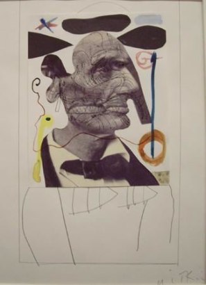 Joel-Peter Witkin - Lincoln Looking at Miro, 2000 Mixed media collage ; Bruce Silverstein Gallery