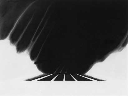 Alfred Leslie - Drifting Snow on the Mass Pike&nbsp;(from&nbsp;100 Views Along the Road), 1983 ; Bruce Silverstein Gallery