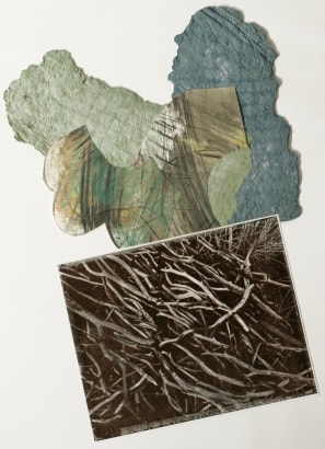 John Wood - Arranged Stick Pile, 1985 Gelatin silver print, paper pulp mounted to board | Bruce Silverstein Gallery