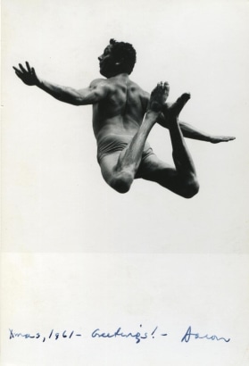 Aaron Siskind - Image from&nbsp;Pleasures and Terrors of Levitation&nbsp;(Christmas Card), 1961 Gelatin silver print | Bruce Silverstein Gallery