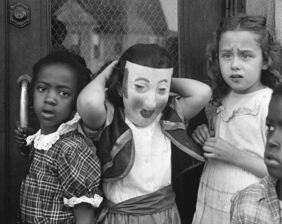 Marvin E. Newman -  Untitled (Children with Mask), 1951  | Bruce Silverstein Gallery