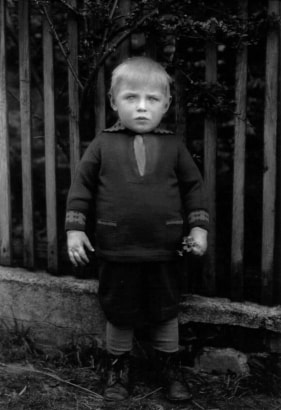  August Sander Farmer&#039;s Child, c. 1940s Gelatin silver print mounted to board, printed c. 1990. 10 3/16 x 7 in.