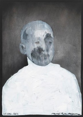 Max Neumann - Untitled, November 27, 2011 Oil on photograph | Bruce Silverstein Gallery