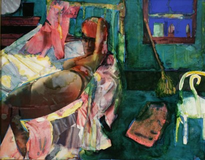 Romare Bearden - Cora's Morning, 1986 Collage and watercolor on paper | Bruce Silverstein Gallery