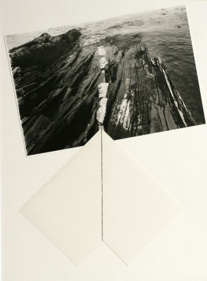 John Wood - Maine Coast, 1981 Gelatin silver print and ink drawing mounted to paper | Bruce Silverstein Gallery