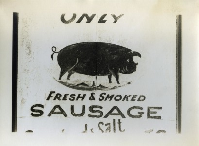 Walker Evans - Sausage Sign, 1936 | Bruce Silverstein Gallery
