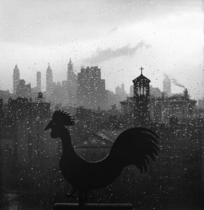 Andr&eacute; Kert&eacute;sz - Weather Vane and New York Skyline, September 19, 1952 Gelatin silver print, printed c. 1970s ; Bruce Silverstein Gallery