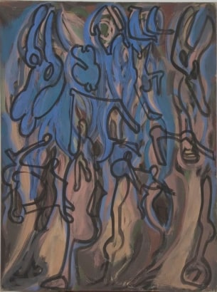 Frederick Sommer - Untitled, 1946 Glue tempura on canvas | Bruce Silverstein Gallery