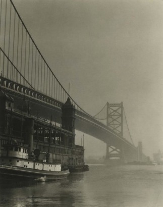 E. O. Hopp&eacute; -  Bridge and Ferry, Philadelphia, 1926  | Bruce Silverstein Gallery