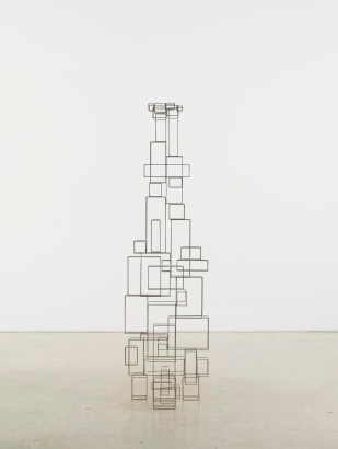 Antony Gormley - Tense, 2011 3mm square stainless steel bar | Bruce Silverstein Gallery