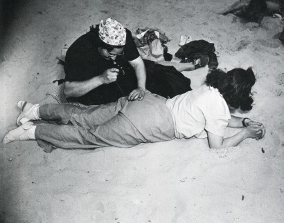 Weegee - Coney Island (Sewing Pants), 1940 | Bruce Silverstein Gallery