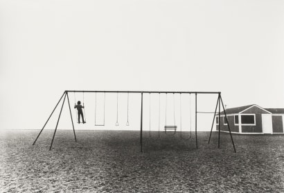 Larry Silver (b. 1934), Boy (Bruce) Standing on Swing, Compo Beach, Westport, CT,