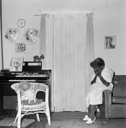 Rosalind Fox Solomon - Mrs. Ludie Walker's Valentine Boxes, Chattanooga, Tennessee, 1976 Gelatin silver print, printed 1976 | Bruce Silverstein Gallery