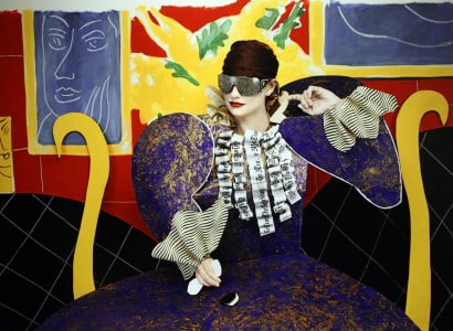 Joel-Peter Witkin - 'The History of Hats In Art' for the New York Times, Matisse, Dior Glasses and Scarf,&nbsp;2006 ; Bruce Silverstein Gallery