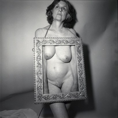 Rosalind Fox Solomon - Self-portrait Framed, 1987 Gelatin silver print, printed 2008 | Bruce Silverstein Gallery