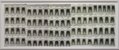 Martin Ramirez -  Untitled (Arches, 5 Panels), 1960-1963  | Art Basel 2020 | Bruce Silverstein Gallery