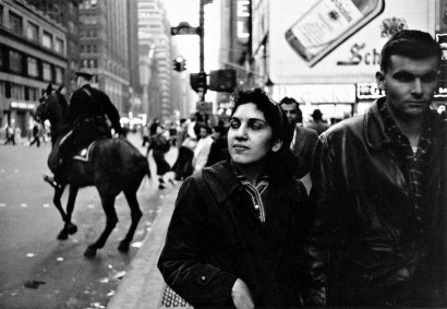 Frank Paulin - Couple, Times Square, New York City, 1956 Gelatin silver exhibition print mounted to board, printed c. 1956 | Bruce Silverstein Gallery