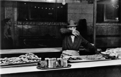 Frank Paulin - Man Behind Food Counter, San Gennaro Festival, New York City, 1959 Gelatin silver print, printed c. 1959 | Bruce Silverstein Gallery