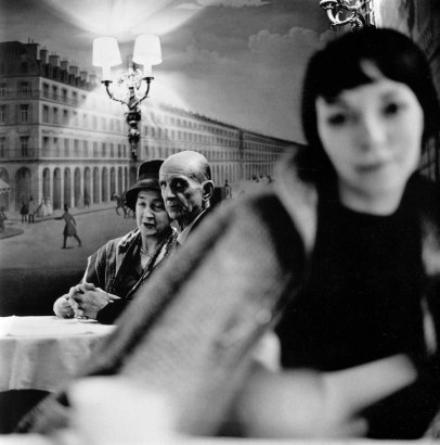 Frank Paulin - Old Couple and Young Woman at Cafe, Paris, France, 1961 Gelatin silver print, printed later | Bruce Silverstein Gallery