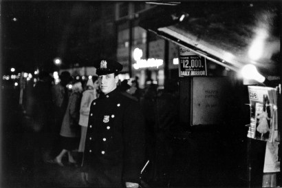 Frank Paulin - The Law, Times Square, New York City, 1956 Gelatin silver print mounted to board, printed later | Bruce Silverstein Gallery