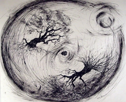 Barbara Morgan - Acorn Round, 1961 Ink on paper | Bruce Silverstein Gallery
