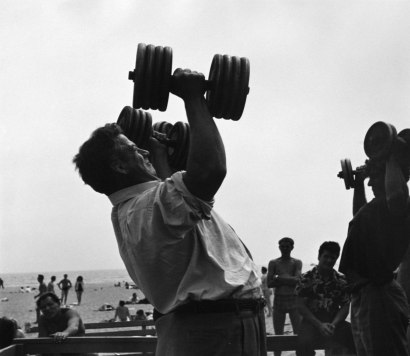 Weightlifters, Muscle Beach, Santa Monica, CA, 1954, Gelatin silver print