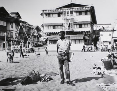 Newsboy, Muscle Beach, Santa Monica, CA, 1954, Gelatin silver print