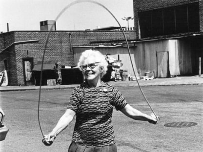 Woman jumping rope by Arlene Gottfried
