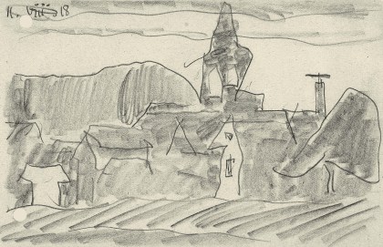 Braunlage in the Harz Mountains with St. Trinitatis Church by Lyonel Feininger