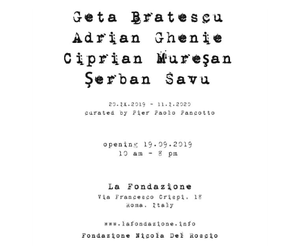 Serban Savu, Adrian Ghenie, Ciprian Muresan, and Geta Bratescu at La Fondazione