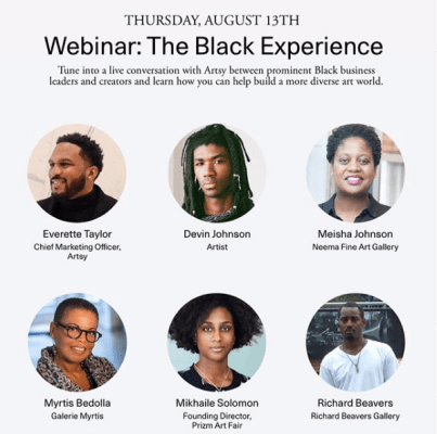 Devin B. Johnson in 'The Black Experience,' a webinar by Artsy